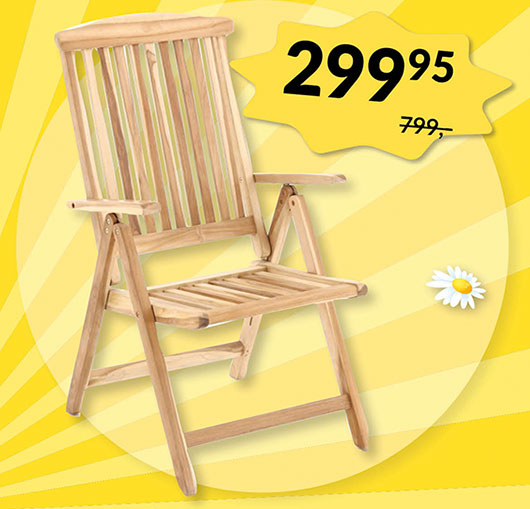 GRANADA TEAK POSITIONSSTOL - SOMMERUDSALG